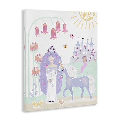 Stupell Home Decor Princess and Unicorn Canvas Wall Art