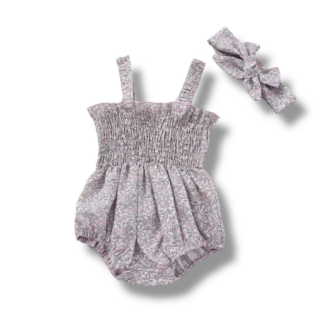 Rosamund Handsmocked Baby Girl Romper