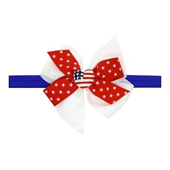 Baby Toddler Girls Patriotic Bow Headband