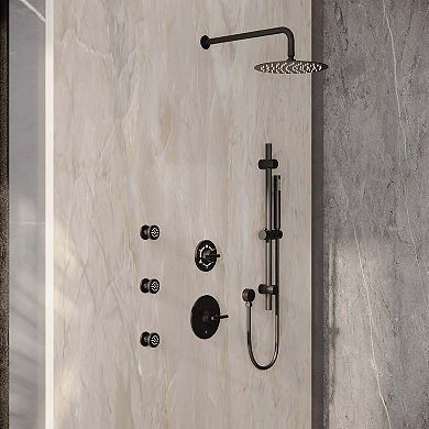 3-Function Wall Mounted Complete Shower System with 3 Body Jets and Slide bar
