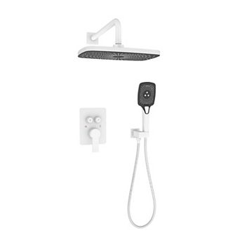 12" Wall Mounted Pressure-Balanced Complete Shower System with 3-Function Handheld Spray