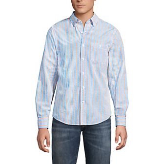 Men's Lands' End Long Sleeve Seersucker Shirt