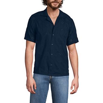 Men's Lands' End Textured Camp Collar Shirt