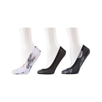 3 Pairs Women's Romance Rebellion Fine Edge Shoe Liner Socks