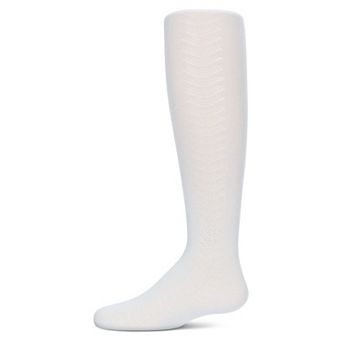 Girls' Arrow Flip Stitch Opaque Nylon Tights