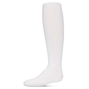 Girls' Arrow Flip Stitch Opaque Nylon Tights