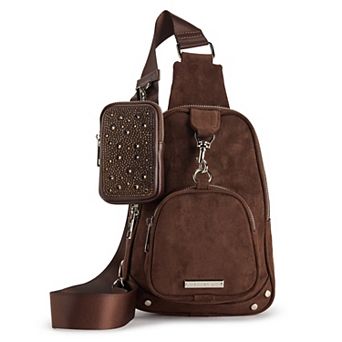 madden girl Sling Bag with Adjustable Strap & Zip Closure