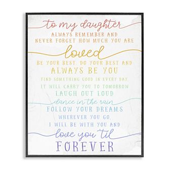 Stupell Home Décor To My Daughter Framed Wall Art