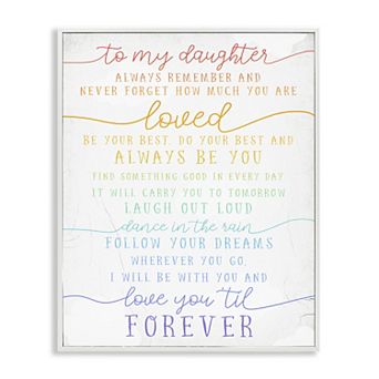 Stupell Home Décor To My Daughter Framed Wall Art