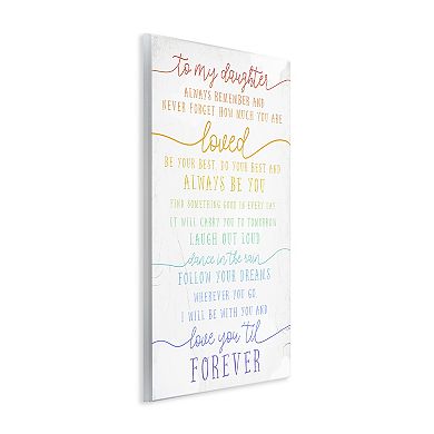 Stupell Home Decor My Daughter Love You Forever Canvas Wall Art