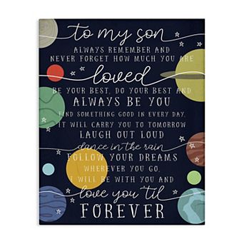 Stupell Home Decor To My Son Canvas Wall Art