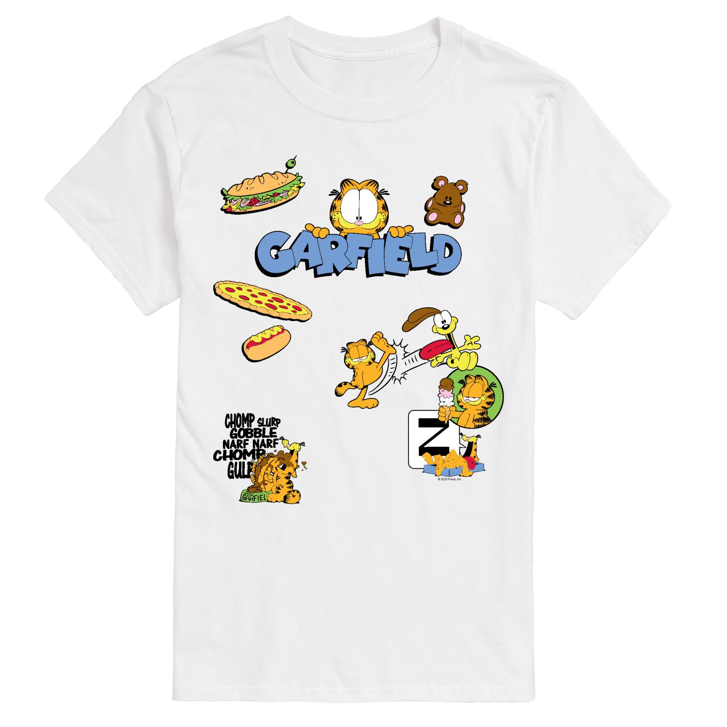 Maglietta Nickelodeon Garfield Uomo: Nera, Taglie Forti (Big & Tall) XL, Maniche Corte