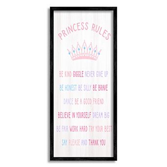 Stupell Home Decor Princess Rules Kids Wall Art