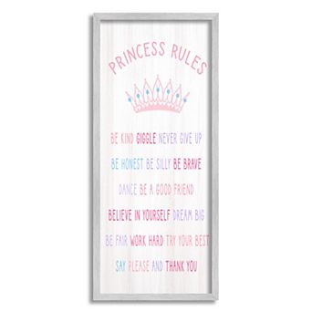 Stupell Home Decor Princess Rules Kids Wall Art