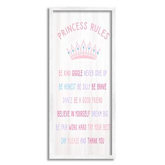 Stupell Home Decor Princess Rules Kids Wall Art