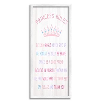 Stupell Home Decor Princess Rules Kids Wall Art