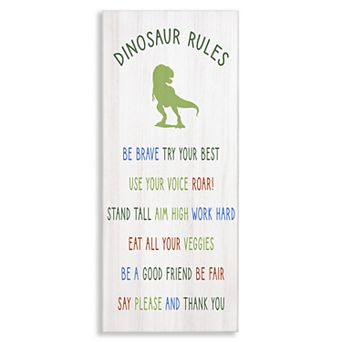 Stupell Home Decor Dinosaur Rules Wall Art