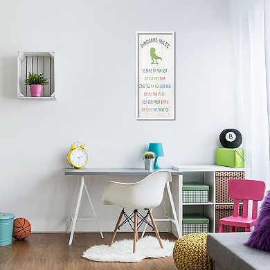 Stupell Home Decor Dinosaur Rules Framed Gilcee Wall Art