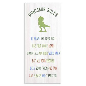 Stupell Home Decor Dinosaur Rules Plaque Wall Art