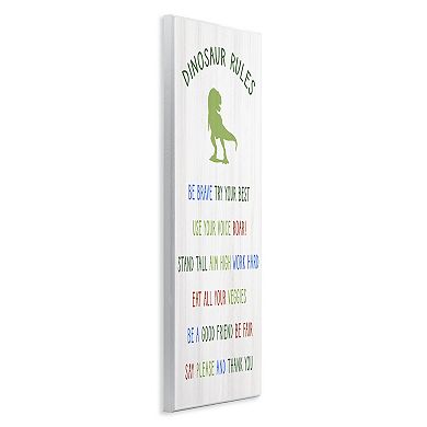 Stupell Home Decor Dinosaur Rules Plaque Wall Art