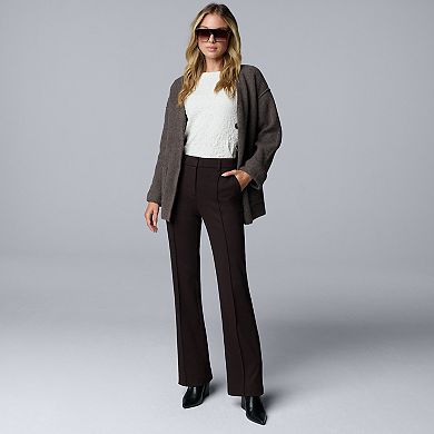 Women's Simply Vera Vera Wang Stretch Knit High Rise Slim Straight Pants