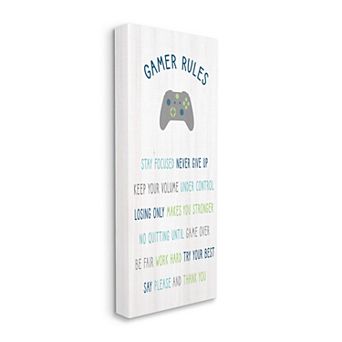 Stupell Home Decor Gamer Rules Canvas Wall Art
