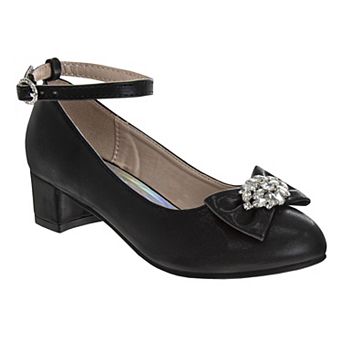 Badgley Mischka Slingback Bow Accent Girls Low Heeled Dress Pumps