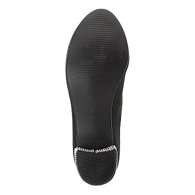 Badgley Mischka Embellished Bow Accent Girls Low Heeled Dress Pumps