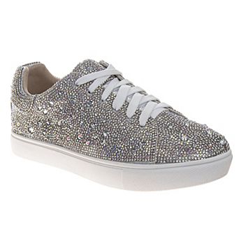 Badgley Mischka Glitzy Lace-Up Sneakers