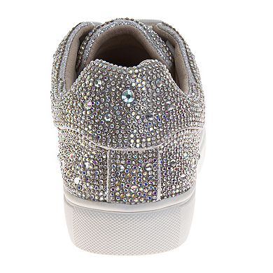Badgley Mischka Glitzy Lace-Up Sneakers