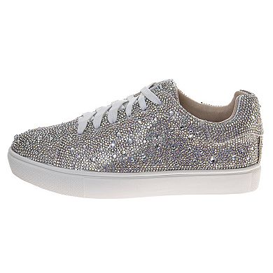 Badgley Mischka Glitzy Lace-Up Sneakers
