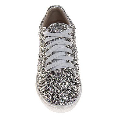 Badgley Mischka Glitzy Lace-Up Sneakers