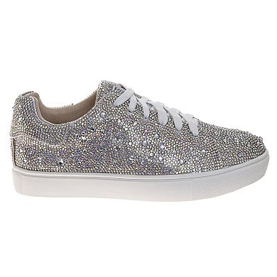 Badgley Mischka Glitzy Lace-Up Sneakers