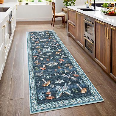 Garvee Modern Grass and Warblers Pattern Area Rug Machine Washable Carpet for Home