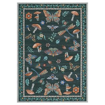 Garvee Modern Grass and Warblers Pattern Non Slip Area Rug Machine Washable Carpet for Home Decor