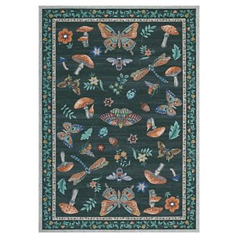 Garvee Modern Grass and Warblers Pattern Non Slip Area Rug Machine Washable Carpet for Home Decor