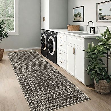 Garvee Pearl Velvet Machine Washable Non Slip Solid Color Area Rug for Home Decor