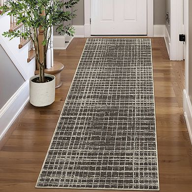 Garvee Pearl Velvet Machine Washable Non Slip Solid Color Area Rug for Home Decor