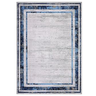 Garvee Modern Mottled Border Printed Area RugWashable Stain Resistant Carpet for Living room Kitchen