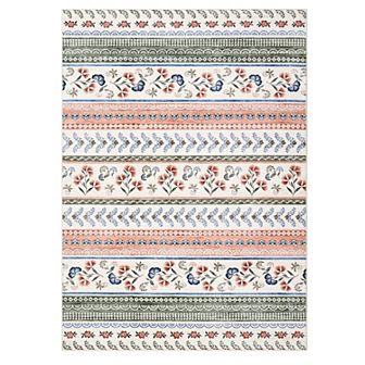 Garvee Modern Striped Area Rug with Blossoming Flowers Perfect for Living room Kitchen