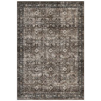 Garvee Vintage Floral Area Rug Machine Washable Non Slip Stain Resistant Carpet for Living Room
