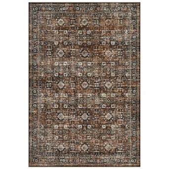 Garvee Vintage Floral Area Rug Machine Washable Non Slip Stain Resistant Carpet for Living Room
