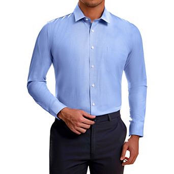 Men's Plaid Long Sleeved Button Down Checked Dress Shirts