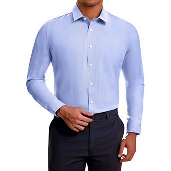 Men's Plaid Long Sleeved Button Down Checked Dress Shirts