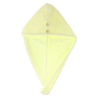 1 pc Women Breathable Grid Hair Drying Towel for Bathroom Vacation Travel