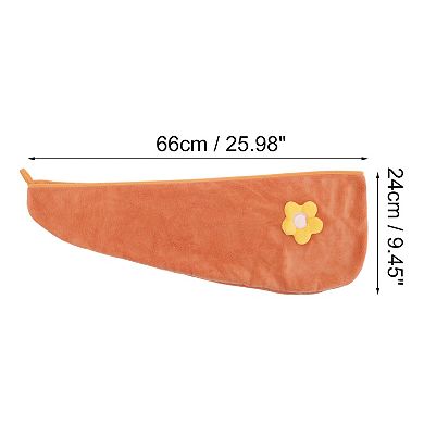 1 Pc Women Soft Side Flowers Hair Towel for Bathroom Vacation Travel