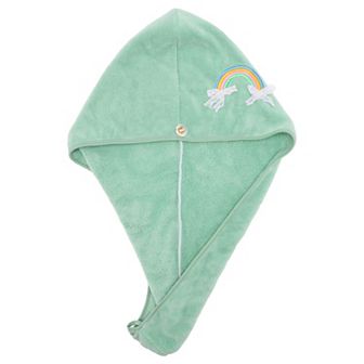 1 pc Women Soft Rainbow Pattern Hair Towel for Bathroom Vacation Travel