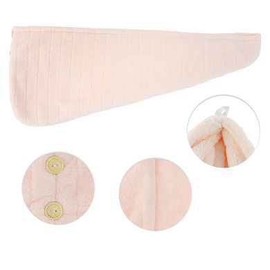 1 Pc Women Double Layer Grid Hair Drying Towel for Bathroom Vacation Travel