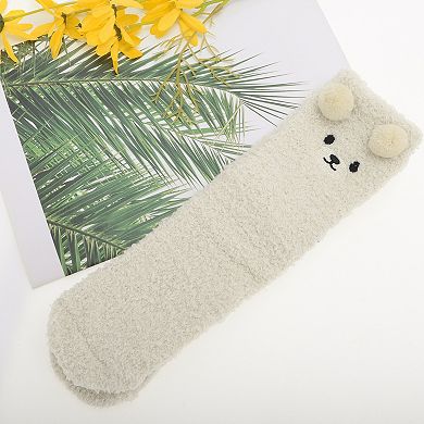1 Pair Women's Cute Bears Pattern Sleep Cozy Socks