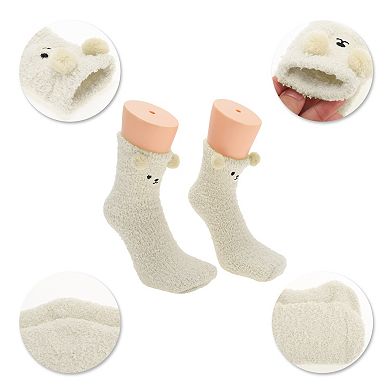 1 Pair Women's Cute Bears Pattern Sleep Cozy Socks